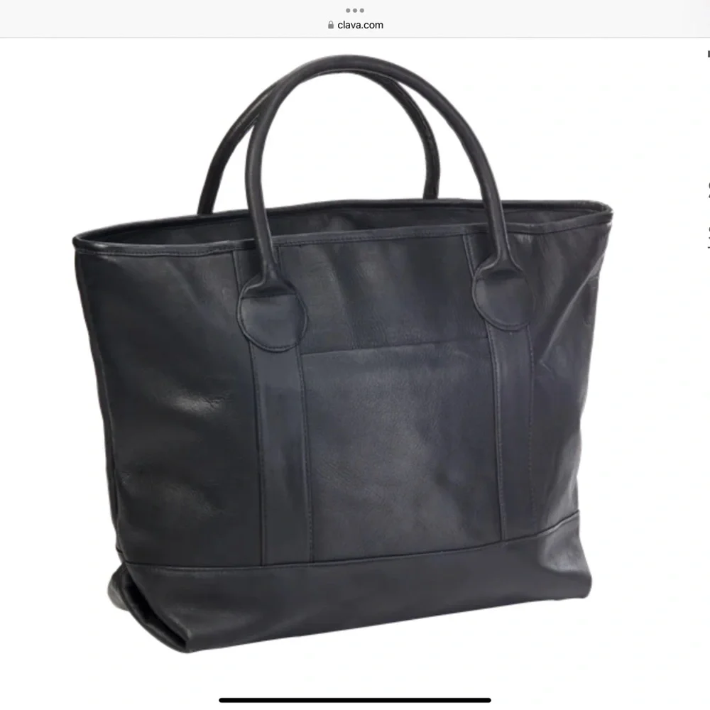 CLAVA NANTUCKET LEATHER TOTE - Picture 1 of 13